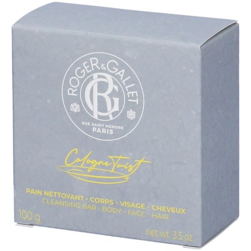 Roger&Gallet Cologne Twist Saponetta Detergente 3 in 1, 100g, Corpo, Viso e Capelli, Olio di Mandorle Dolci, Fragranza Agrumata