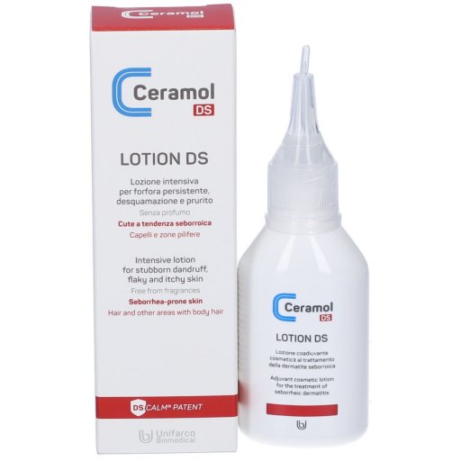 Ceramol DS Lotion 50 ml, lozione intensiva per dermatite seborroica, cuoio capelluto, desquamazione, prurito, e arrossamento