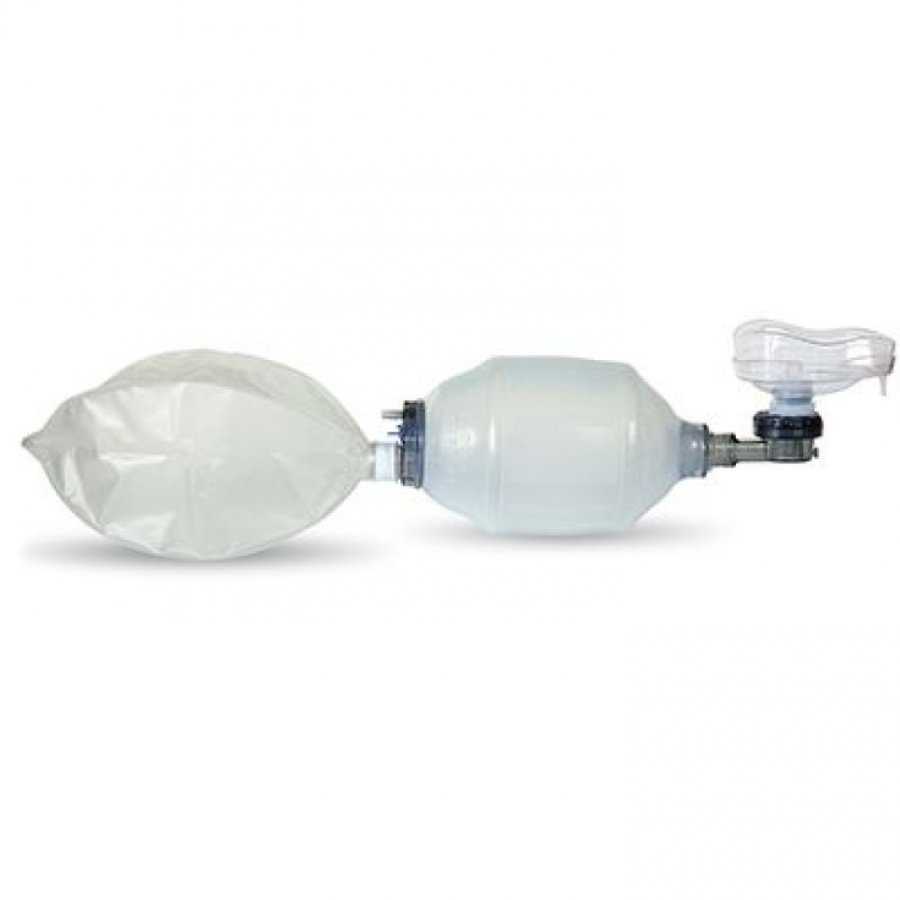 Kit Pallone Rianimazione Safety, Dispositivo Medico, Taglia Media, 1 Pezzo - Pallone Ventilazione 1700ml, Latex Free