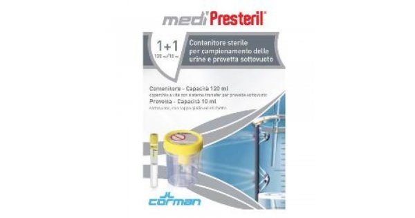 Medipresteril Contenitore Urina 120ml + Provetta Sottovuoto 10ml - Kit  Raccolta Campioni