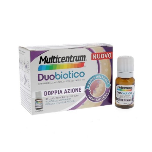Multicentrum Duobiotico - Integratore Fermenti 8 Flaconcini - Rinforza la Salute Intestinale