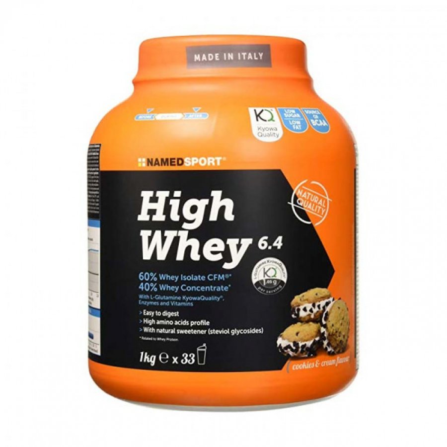 Named Sport - High Whey Cookies&Cream 1Kg - Proteine del Siero del Latte per lo Sviluppo Muscolare - Integratore Proteico ad Alto Contenuto Proteico