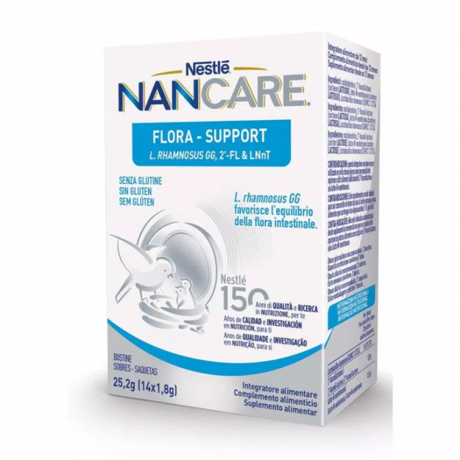 Nestlé - Nancare Flora Support 14 Bustine da 1,8g - Integratore per il Benessere Intestinale