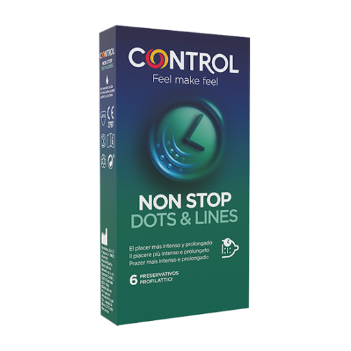 Control Non Stop Dots&Lines 6 Pezzi - Preservativi Non Stop Dots&Lines