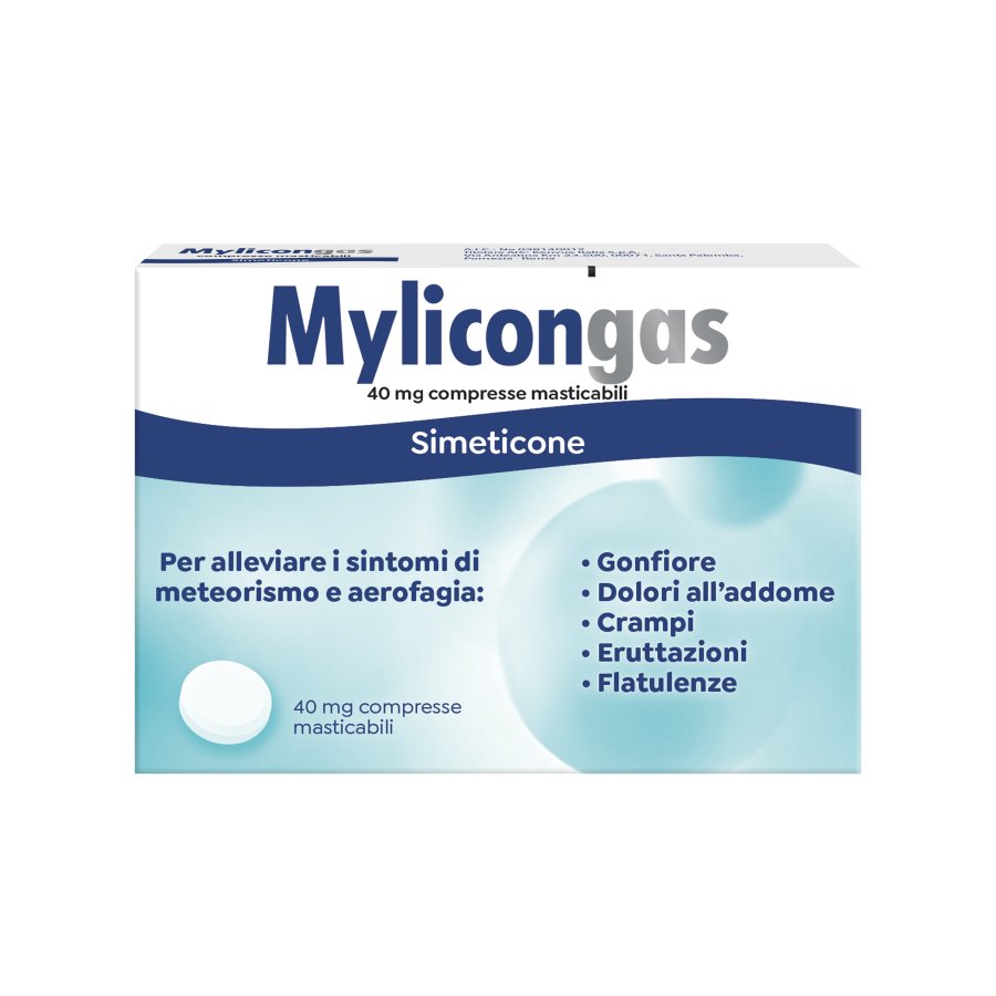 Mylicongas 50 Compresse Masticabili 40mg - Trattamento per Meteorismo Gastro-Enterico