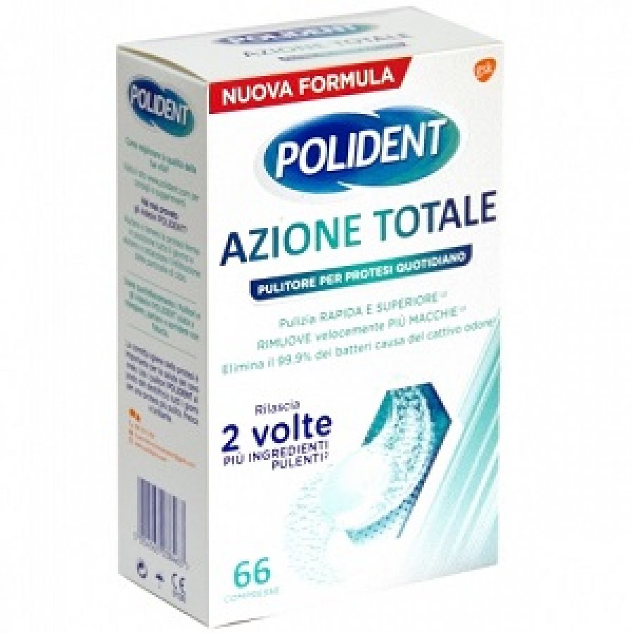 Polident - Azione Totale Confezione 66 Compresse - Detergente e igienizzante per protesi dentali