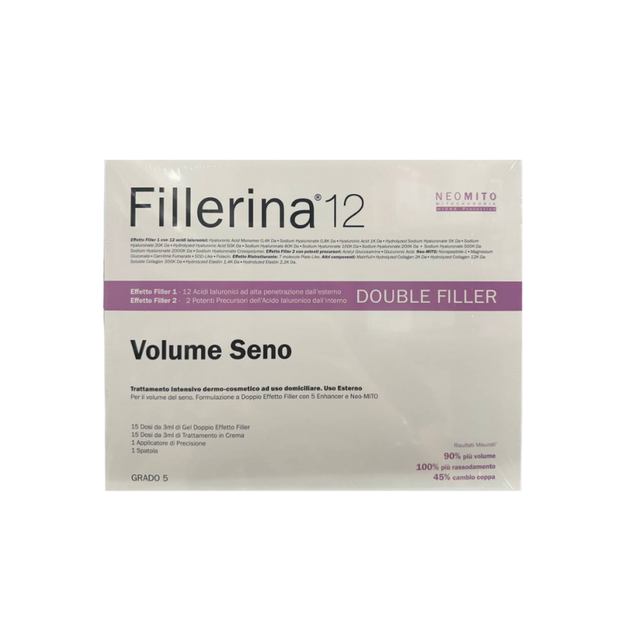 Fillerina - NeoMito 12 Double Filler Volume Seno, Trattamento Intensivo, Grado 5, Kit