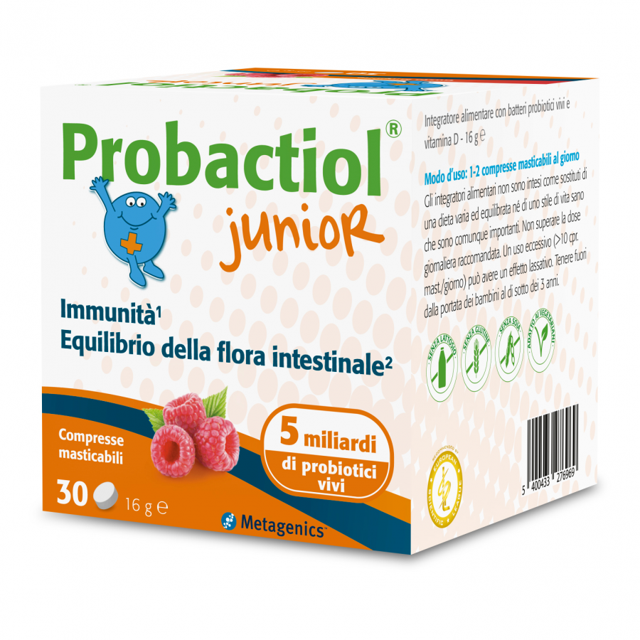 Probactiol Junior 30 Compresse Masticabili - Integratore per Bambini 3-12 Anni
