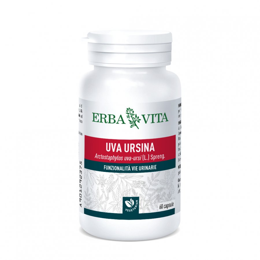 Erba Vita Uva Ursina 60 Capsule - Integratore Alimentare a base di Uva ursina, fonte naturale di arbutina