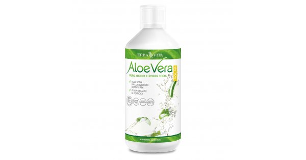 Erba Vita Aloe Vera Puro Succo Con Polpa 1 Litro Integratore Alimentare