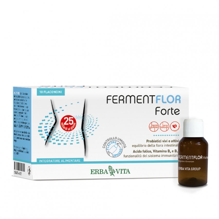 Erba Vita Fermentflor Forte 10 Flaconcini - Integratore alimentare di probiotici