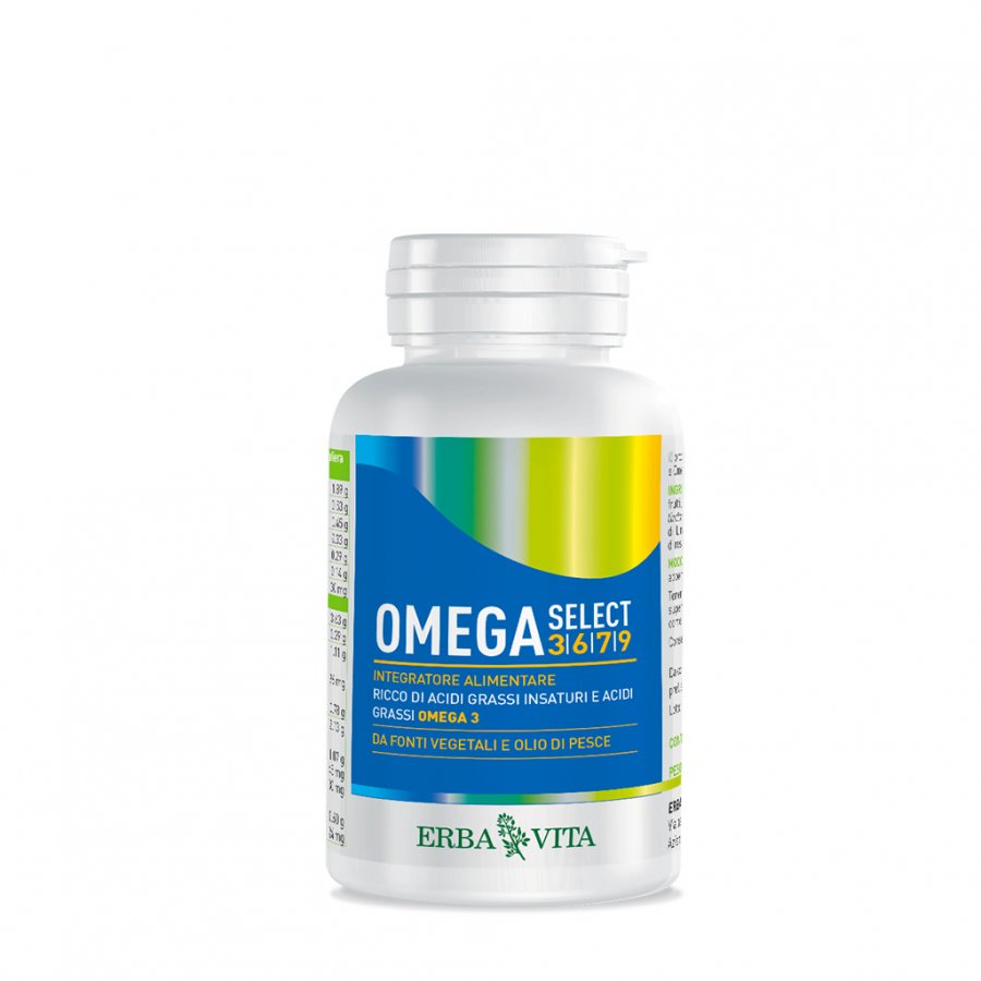 Erba Vita Omega Select 3679 120 Perle - Integratore Alimentare Ricco di Omega 3, 6, 7 e 9