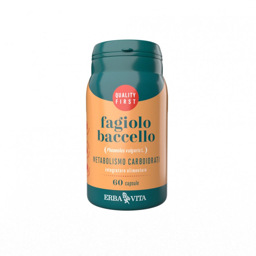 Erba Vita Fagiolo Baccello 60 capsule - Integratore Metabolismo Carboidrati e Drenaggio Liquidi