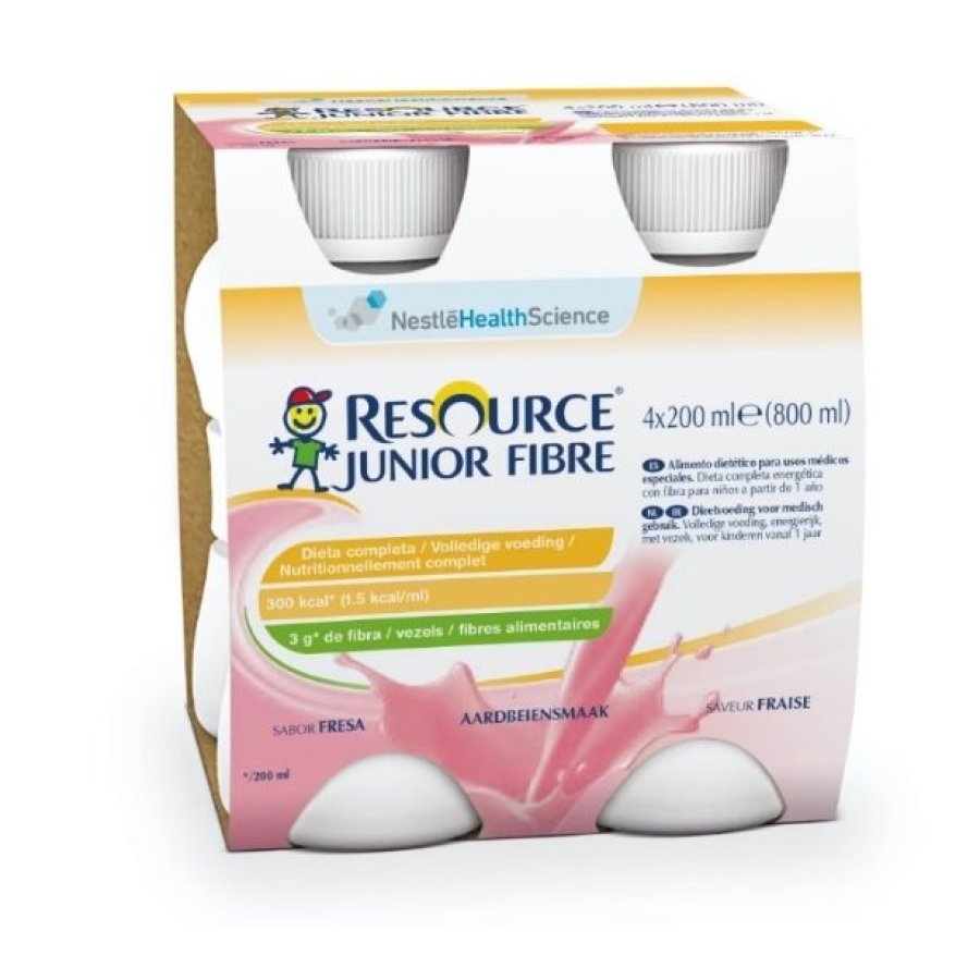 Resource Junior Fibre Fragola, 4 x 200 ml