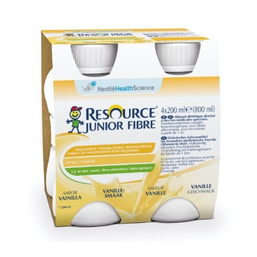 Resource Junior Fibre Vaniglia, 4 x 200 ml