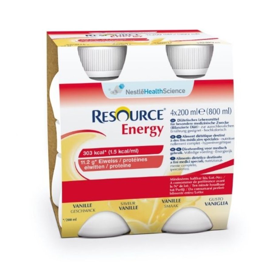 Resource Energy Vaniglia, 4 x 200 ml