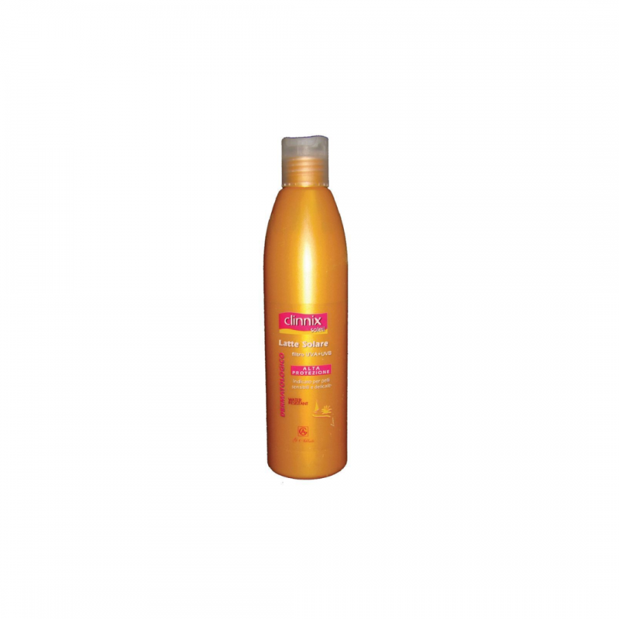 Clinnix Soleil Latte Solare Alta Protezione 250ml - Protezione UVA-UVB, Resistente all'Acqua, Con Vitamina E