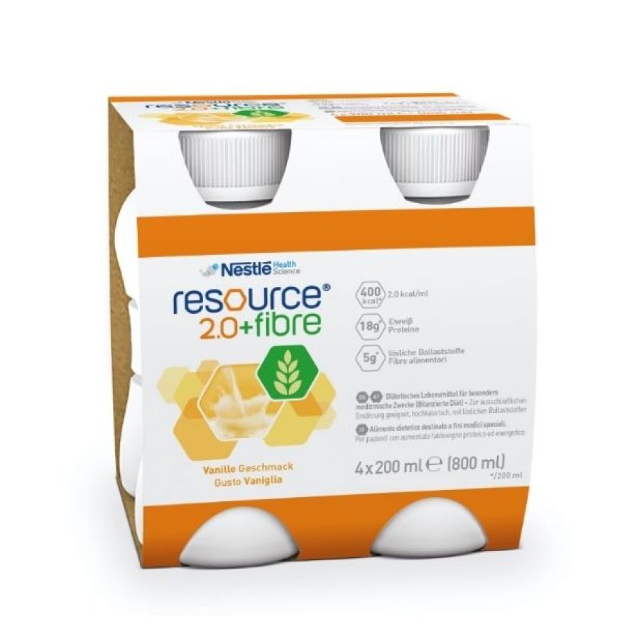 Resource 2.0 + Fibre Vaniglia, 4 Bottigliette