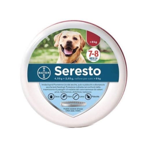 Bayer, Seresto Collare Antiparassitario 4.50 g + 2.03 g, Oltre 8 kg