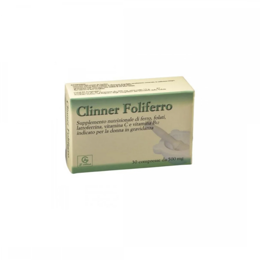 Clinner Foliferro – Integratore Ferro e Acido Folico, 30 Compresse