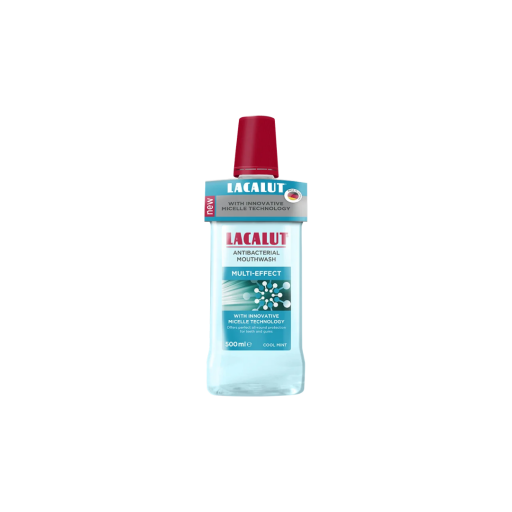 LACALUT Collutorio Antibatterico Micellare Multi-Effect 500ml, Collutorio Per Igiene Orale Completa, Combatte la Placca