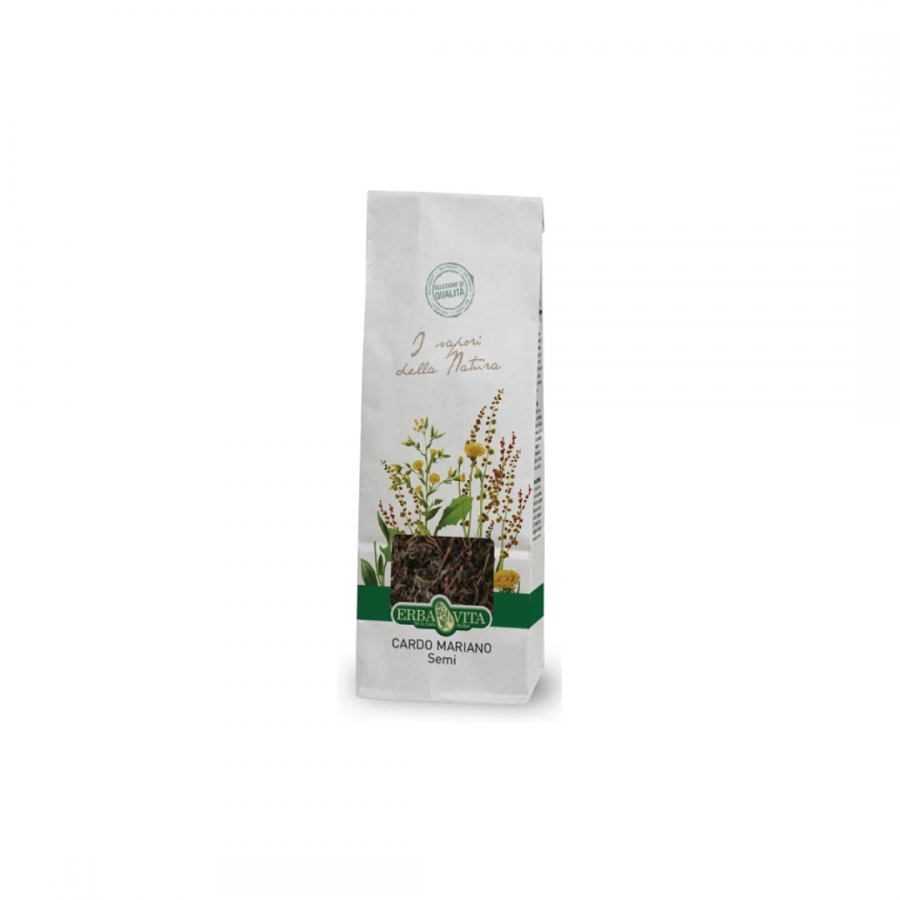 Erba Vita Cardo Mariano Semi, 100g, Integratore Naturale per Fegato e Colesterolo, Benefici del Cardo Mariano