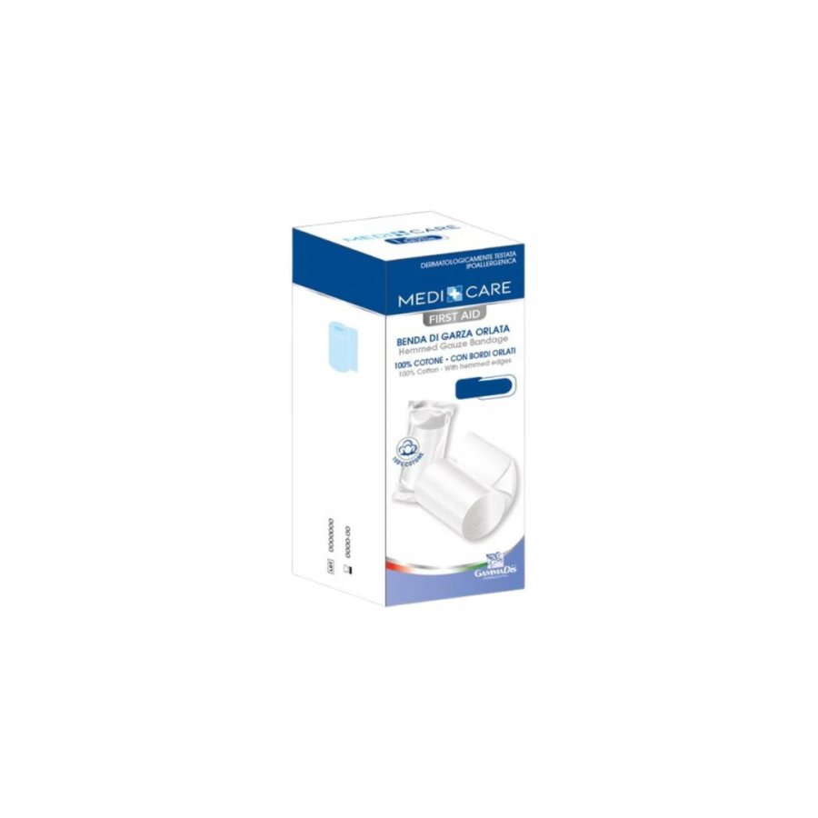Gammadis Medicare Benda di Garza Orlata 7m x 5cm, 1 pezzo – Protezione ferite e medicazioni