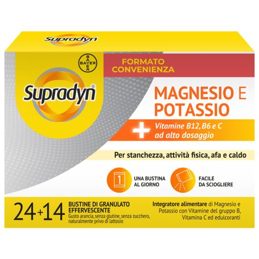 Supradyn Magnesio e Potassio Gusto Arancia, 24 + 14 Bustine