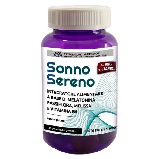 Sanavita Sonno Sereno Integratore - 30 Gomme per un Riposo Ristoratore