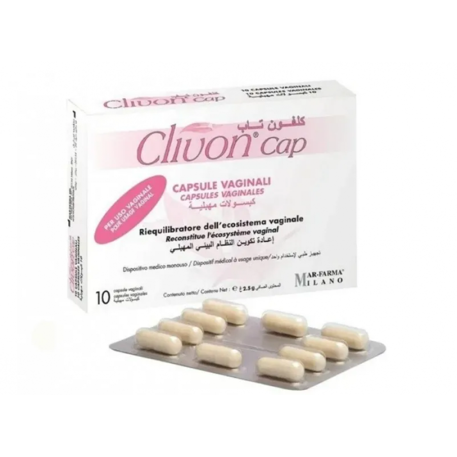 Clivon Cap 10 Compresse Vaginali - Equilibrio Microbico e pH Vaginale | Benessere Intimo