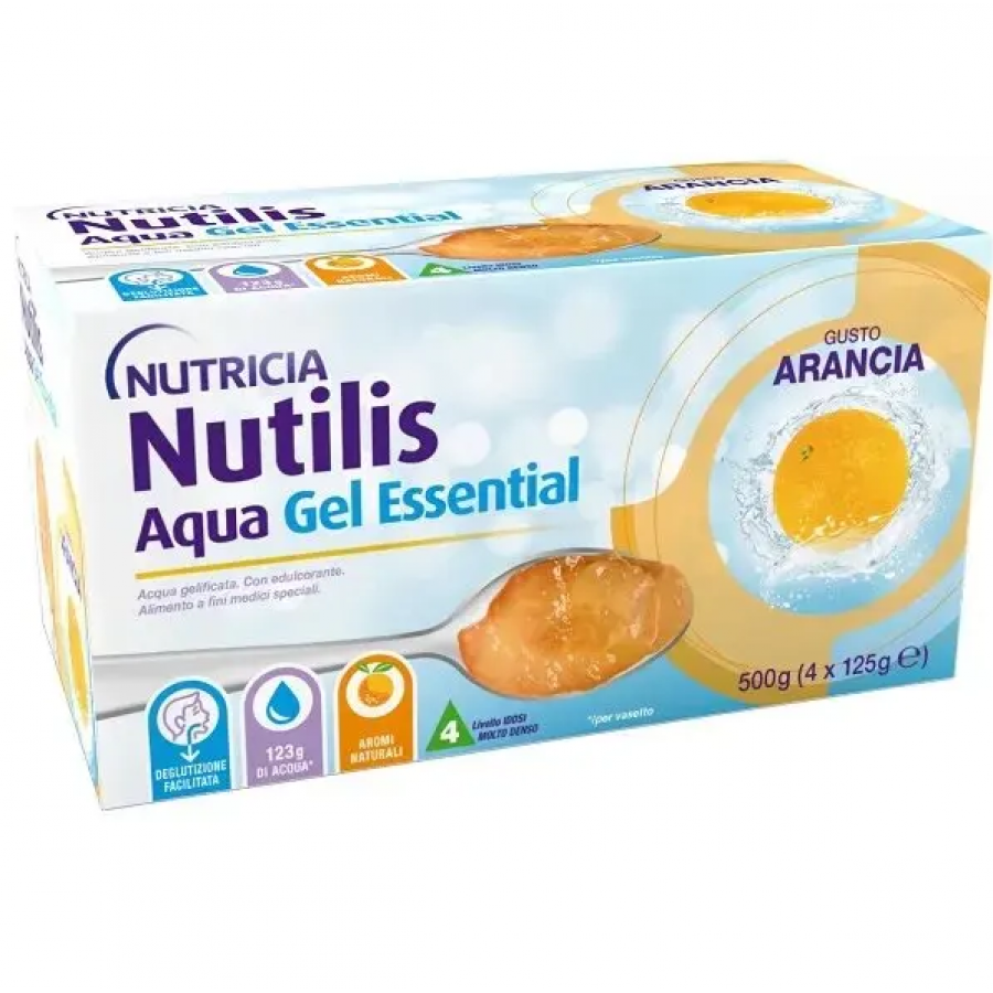 Nutricia Nutilis Aqua Essential Gel Arancia 4x125g - Alimento per disfagia