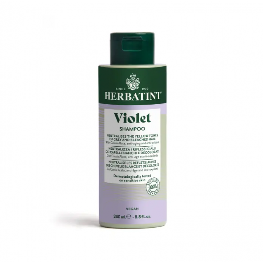 Herbatint Violet Shampoo 260ml - Shampoo Antigiallo per Capelli Bianchi e Decolorati