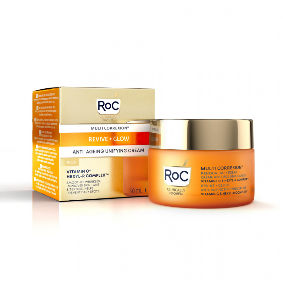 Roc Multi Correxion Revive + Glow Crema Viso Anti Età Uniformante Ricca 50ml