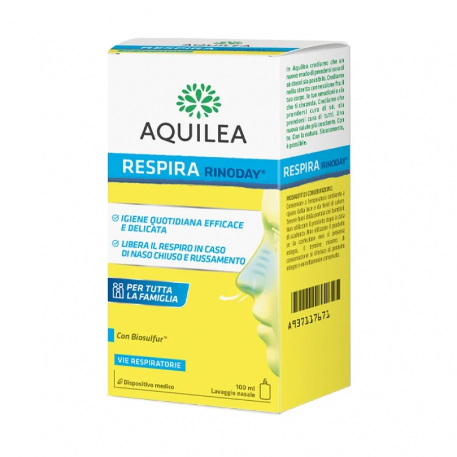 Uriach Italy Aquilea Respira Rinoday 100 ml - Dispositivo Medico per l'Igiene Nasale