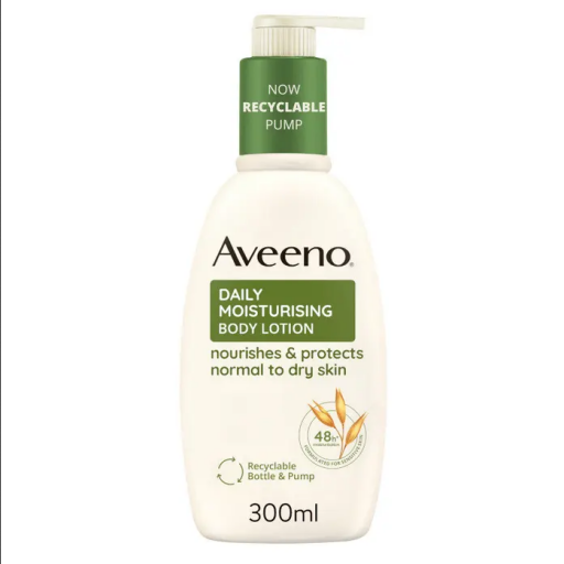 Aveeno Crema Idratante Corpo a Rapido Assorbimento Daily Moisturising, con Avena Colloidale, con Pump, 300 ml