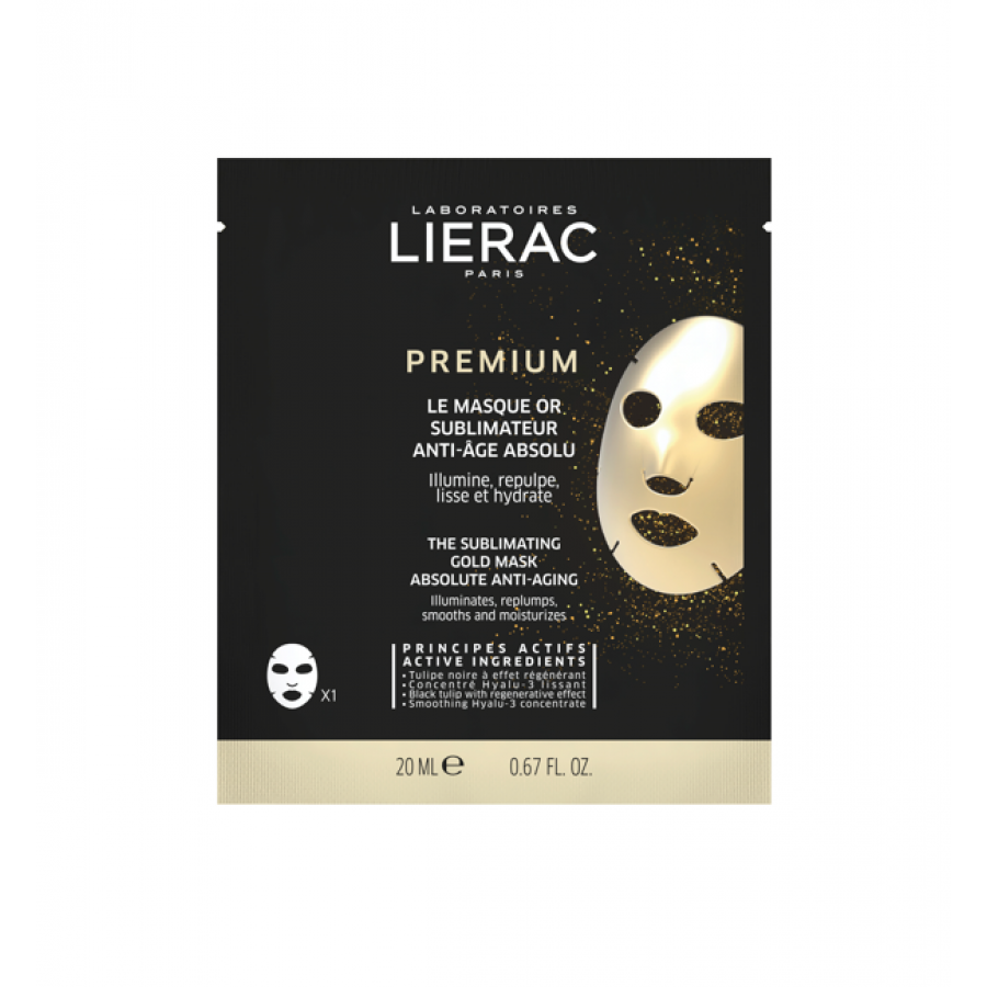 Lierac Premium Maschera Oro 20ml - Maschera Viso Anti-Età Illuminante e Rimpolpante