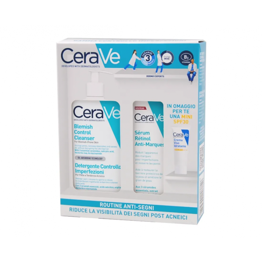 CeraVe Routine Anti Segni - CeraVe - Kit Completo per la Cura della Pelle - 236 ml + 30 ml + Mini Crema Viso Idratante