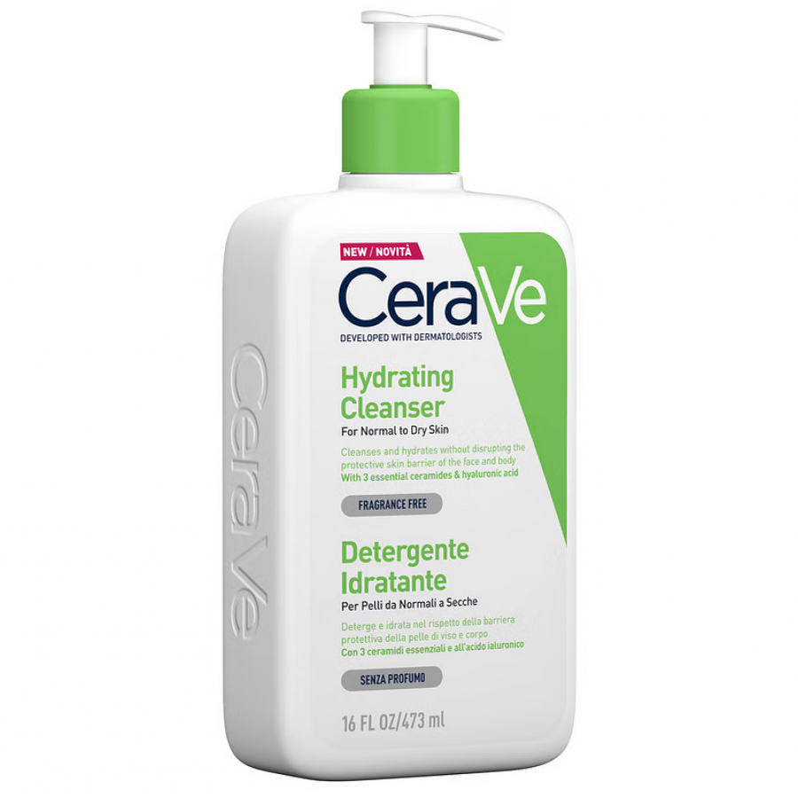 CeraVe Detergente Idratante 473ml - Rimuove Impurità e Sebo, Formula Senza Profumo