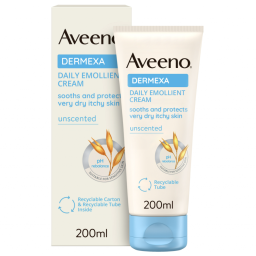 Aveeno Dermexa Crema Emolliente Quotidiana, 200 ml – Sollievo Pelle Secca e Sensibile