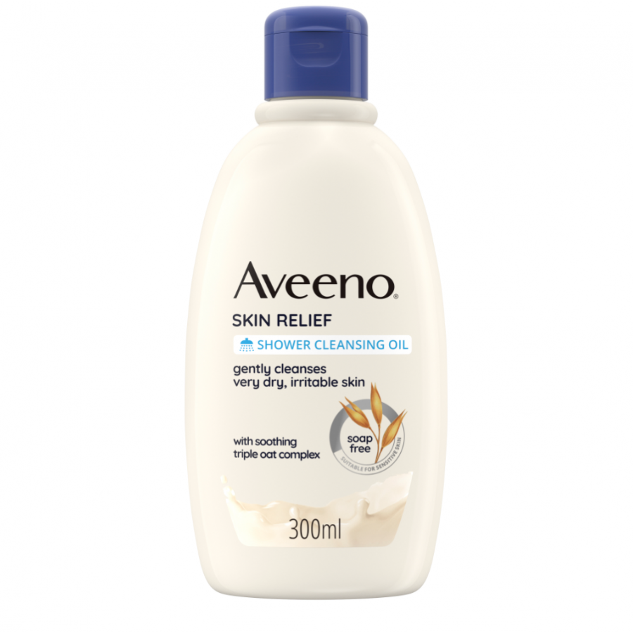 Aveeno Skin Relief Detergente Olio Bagno e Doccia Lenitivo 300ml - Detergente per Pelle Secca e Sensibile