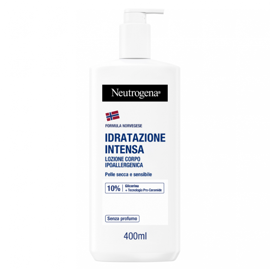 Neutrogena Crema Corpo Idratante Intensa Non profumata per Pelle Secca e Sensibile, con Formula Norvegese, 400 ml