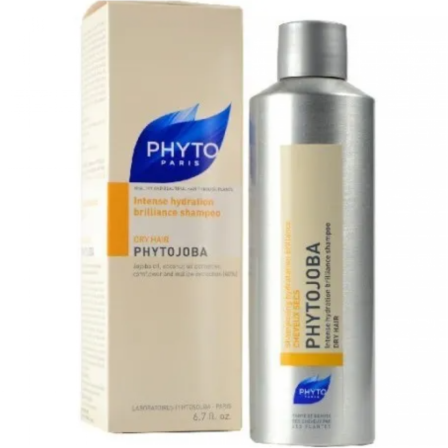 PhytoJoba Shampoo Luminoso per Capelli Secchi, Phyto, 200 ml, Shampoo Idratante all'Olio di Jojoba