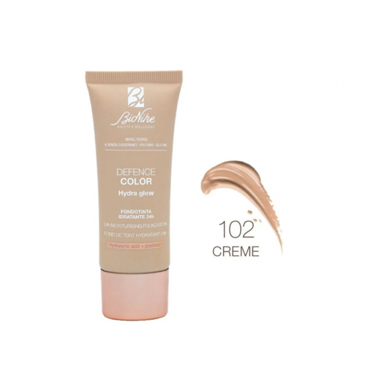 BioNike Defence Color Hydra Glow Fondotinta Idratante 24H SPF15 N. 102 Creme - Pelle Radiosa e Idratata