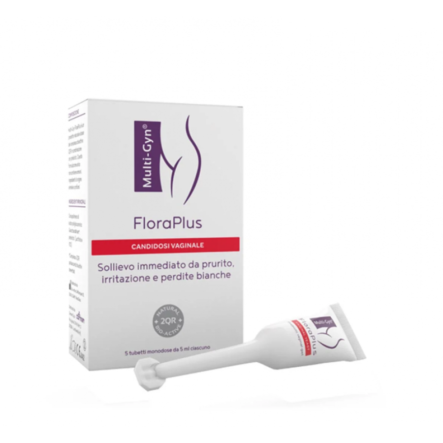 Multi-Gyn FloraPlus Crema per Candidosi Vaginale, 5 Tubetti – Sollievo Prurito e Irritazioni, Prevenzione del Mughetto