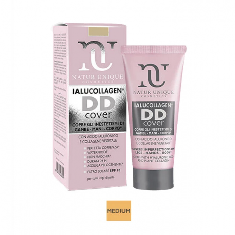 Natur Unique Ialucollagen DD Cover Crema Correttiva Corpo N.02 Beige 50ml – Crema Imperfezioni e Tatuaggi, SPF 10