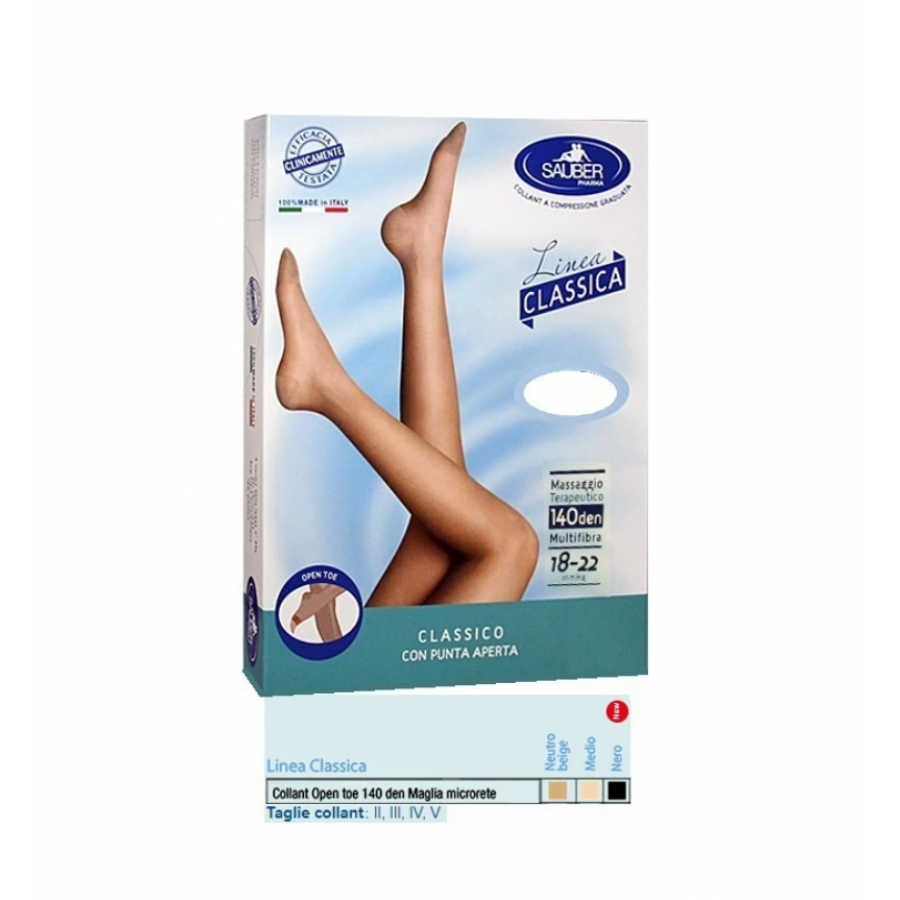 Desa Pharma Sauber Collant Optoe 140 Microrete Medio, Taglia 3, Compressivi, Leggeri, Estivi