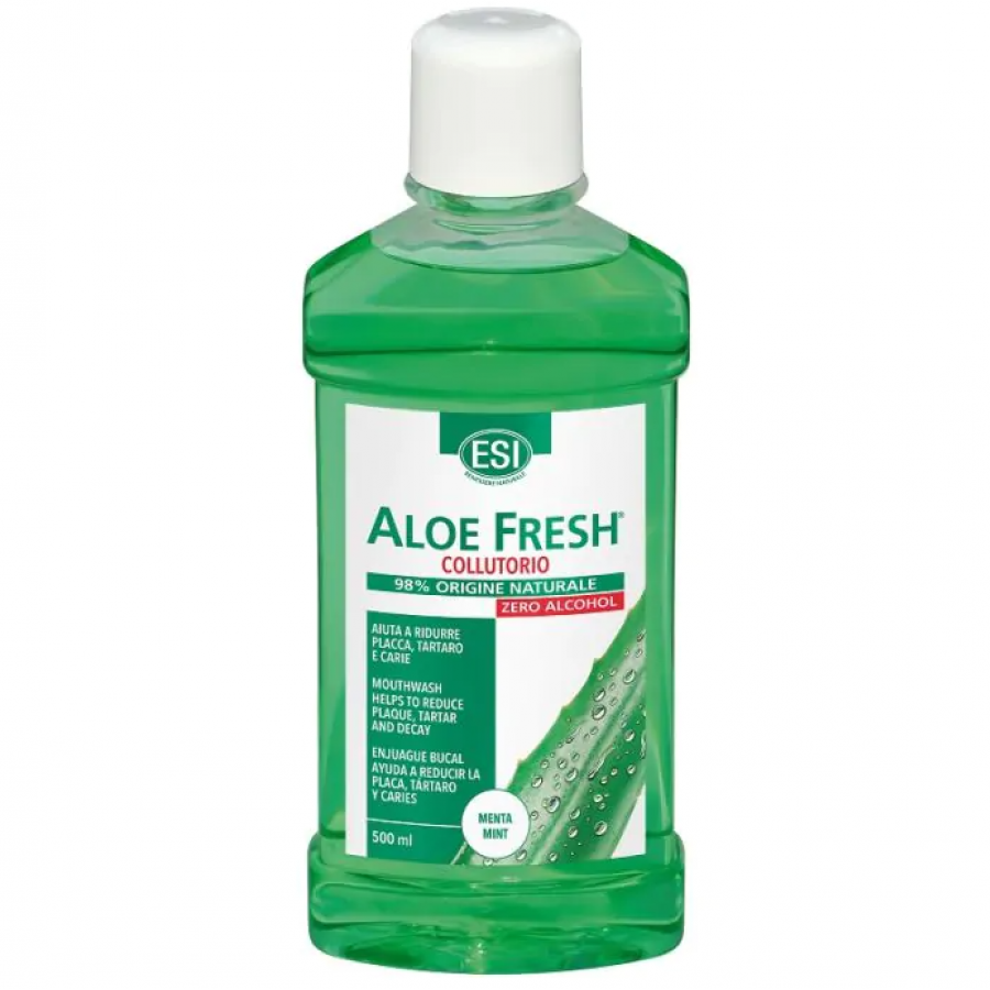 ESI Aloe Fresh Colluttorio Zero Alcool, 500ml - Protezione Gengivale, Freschezza, Senza Alcol, Placca, Alitosi