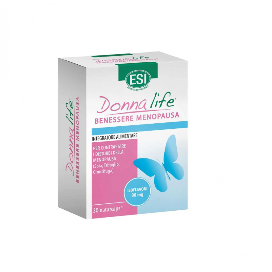 ESI Donna Life Benessere Menopausa, Integratore di Isoflavoni con Magnesio e Vitamina B6, 30 Naturcaps - Supporto Menopausa