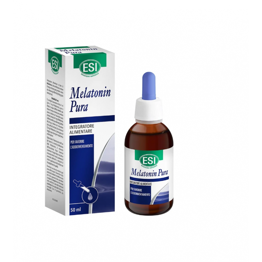 ESI Melatonin Pura Gocce, Integratore per Conciliare il Sonno, 50ml, Insonnia, Jet Lag