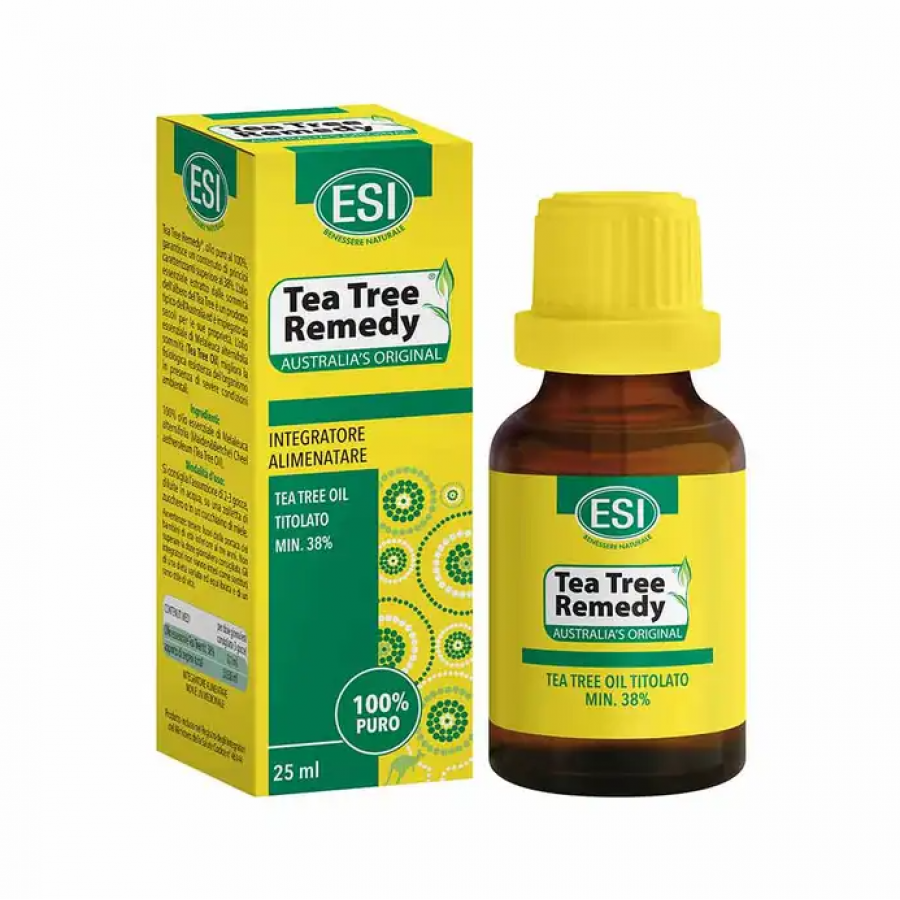 ESI Tea Tree Remedy, Olio Essenziale di Tea Tree Puro, 25ml - Immunostimolante e Antibatterico